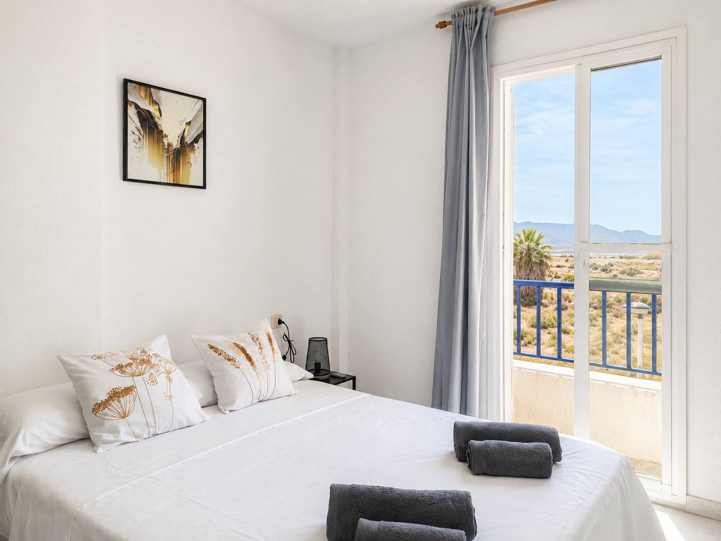 Main bedroom in light tones